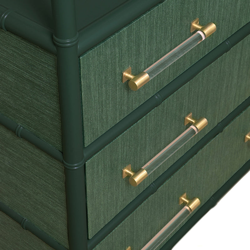 Fiona Green Grasscloth & Gold Etagere