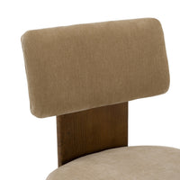 Doritte Modern Tan Upholstered Dining Chairs with Casters (Set of 2)