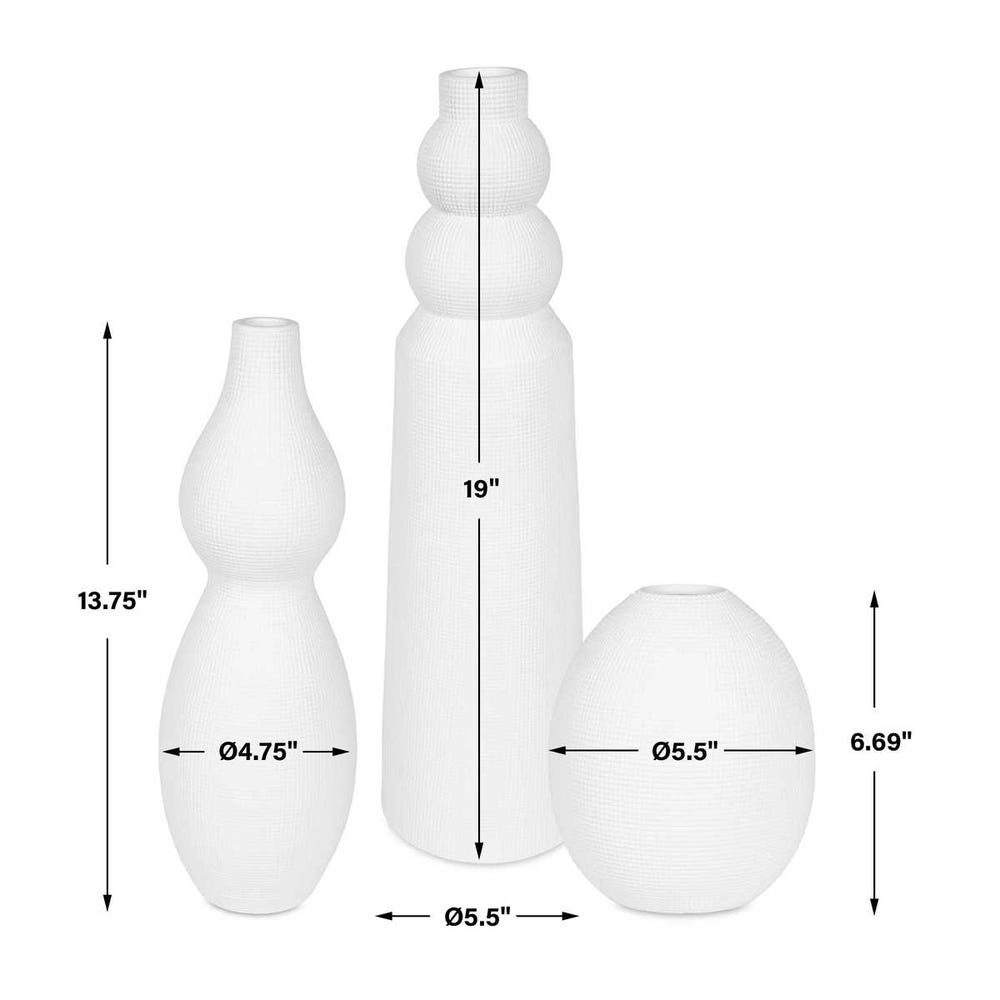 Silhouette White Modern Artistic Vases (Set of 3)