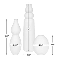 Silhouette White Modern Artistic Vases (Set of 3)