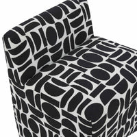 Geo Black Geometric Jacquard Weave Stool