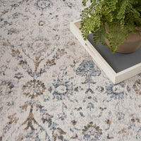 Pheobe Ivory & Blue Washable Area Rug