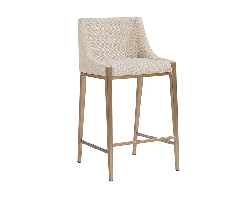 Dionne Oatmeal & Gold Counter Stool