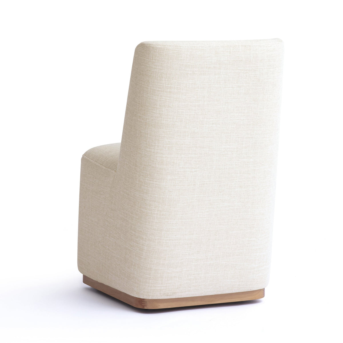 Monika Cream Performance Fabric Rolling Dining Chair