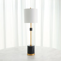 Faux Marble Black & Gold Table Lamp