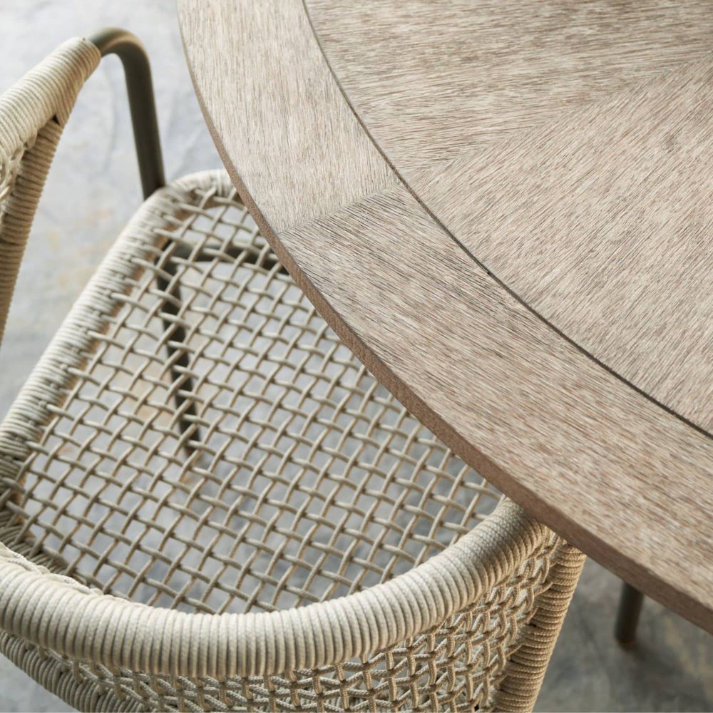 Enzo Buff Plain Weave Outdoor Dining Chair
