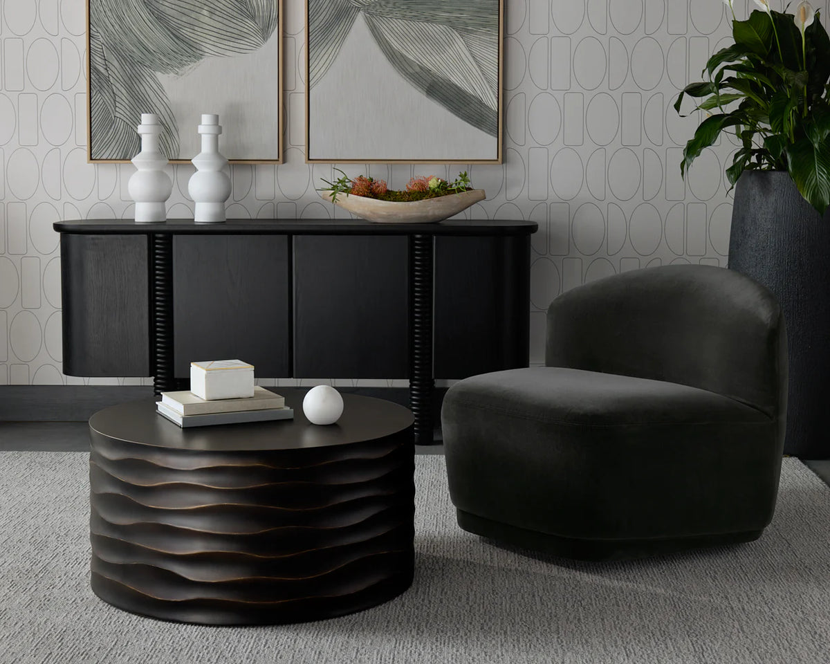 Soraya Shadow Grey Swivel Accent Chair