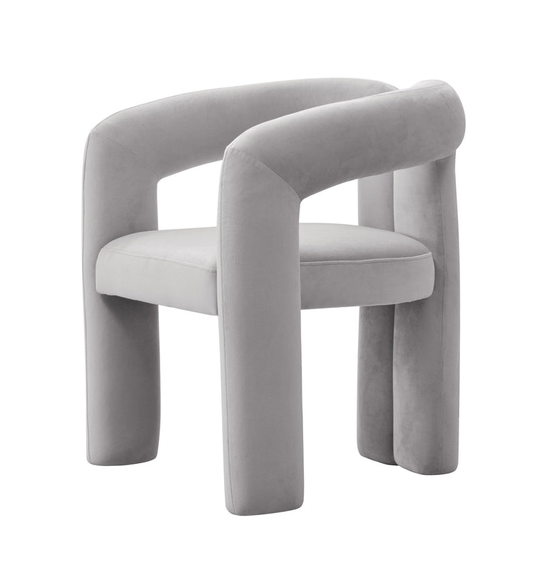 Chelsie Light Grey Velvet Dining Chair