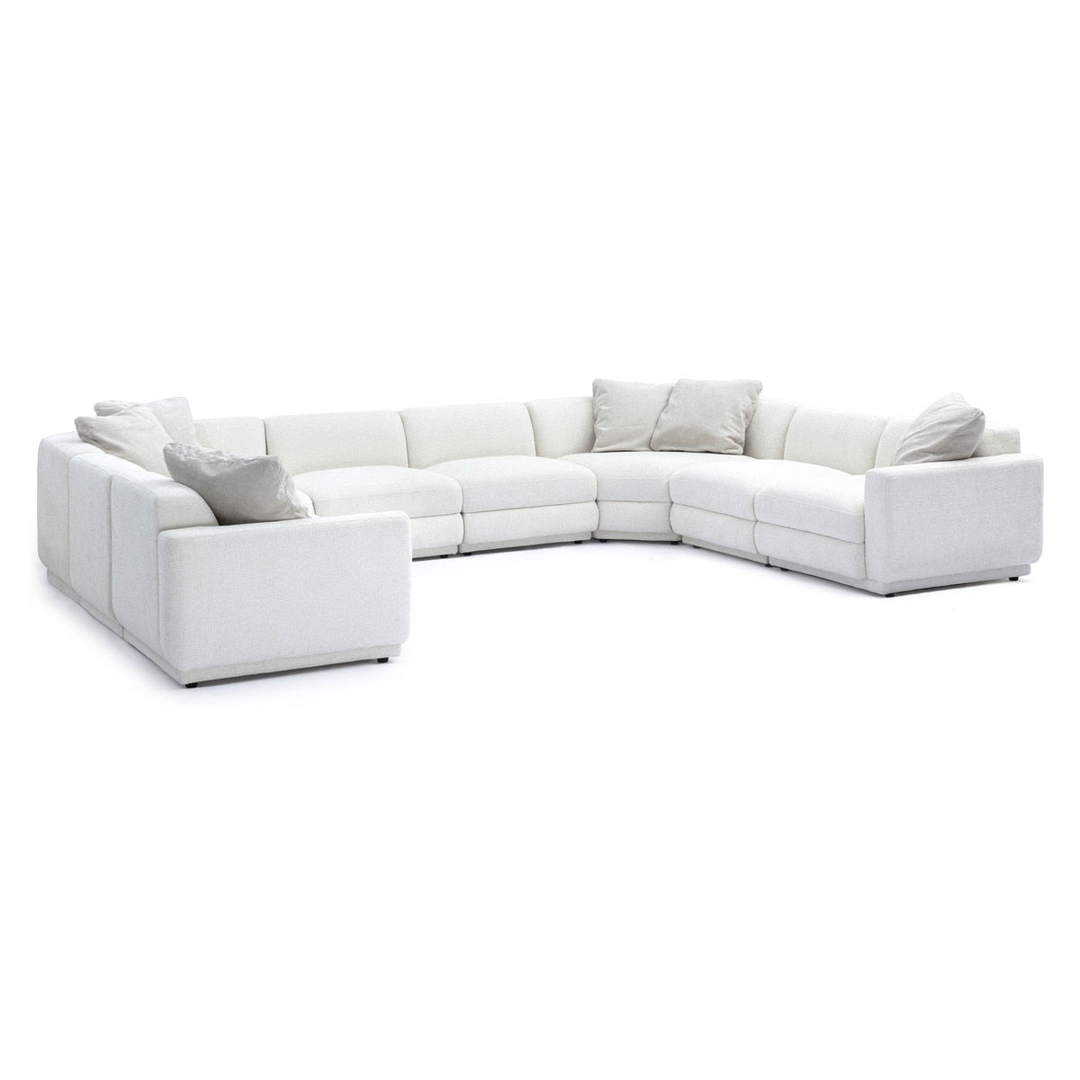 Arabella 143.2" Cream Chenille Modular U-Sectional
