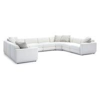 Arabella 143.2" Cream Chenille Modular U-Sectional