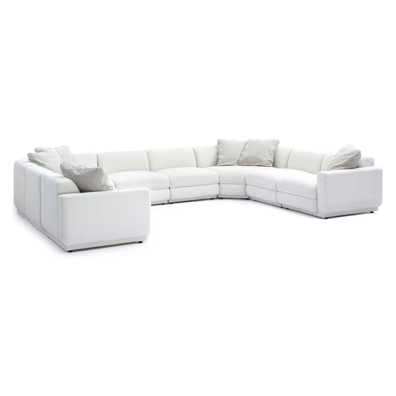Arabella 143.2" Cream Chenille Modular U-Sectional