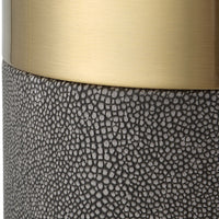 Lia Grey Faux Shagreen & Gold Candleholders (Set of 2)