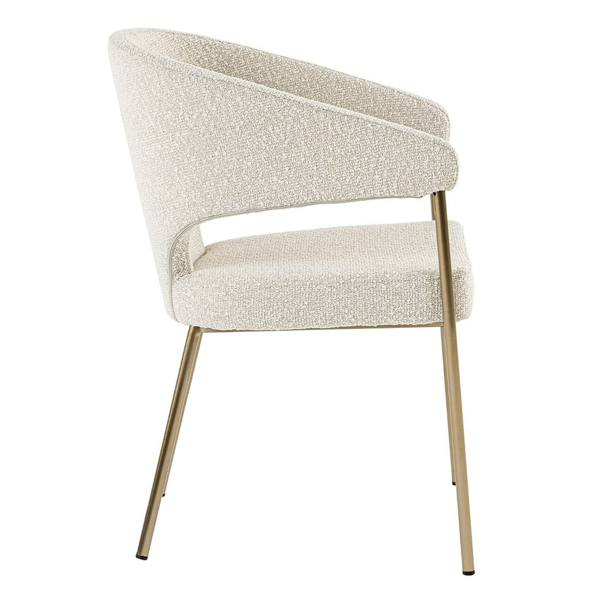 Taner Modern Light Grey Fabric & Antique Brass Dining Chair