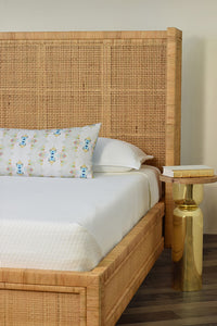 Ottilie Winged Wrapped Rattan Bed