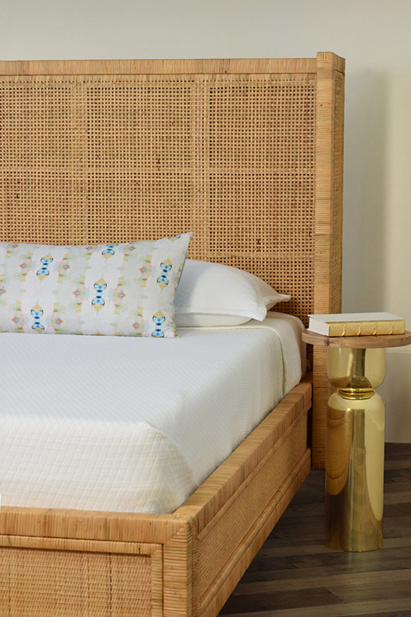Ottilie Winged Wrapped Rattan Bed