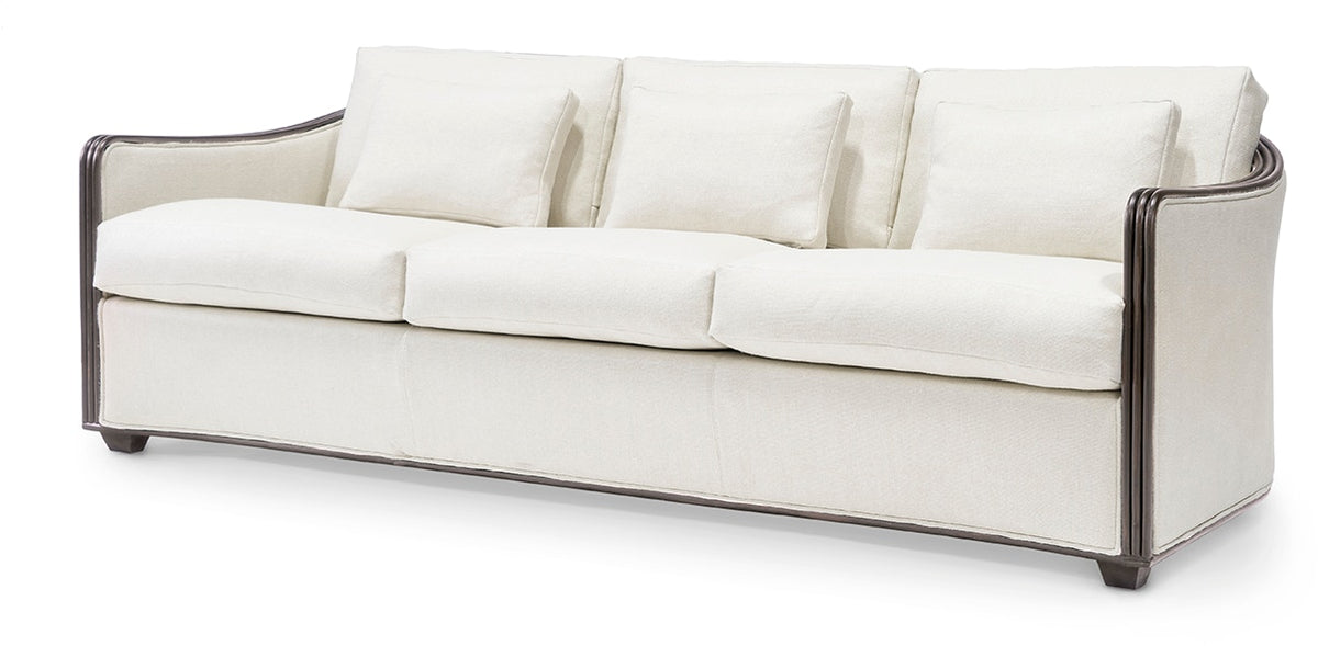 Saratoga 86" Performance White Weave Sofa