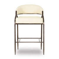 Geovanna Cream Performance Vegan Leather Counter Stool