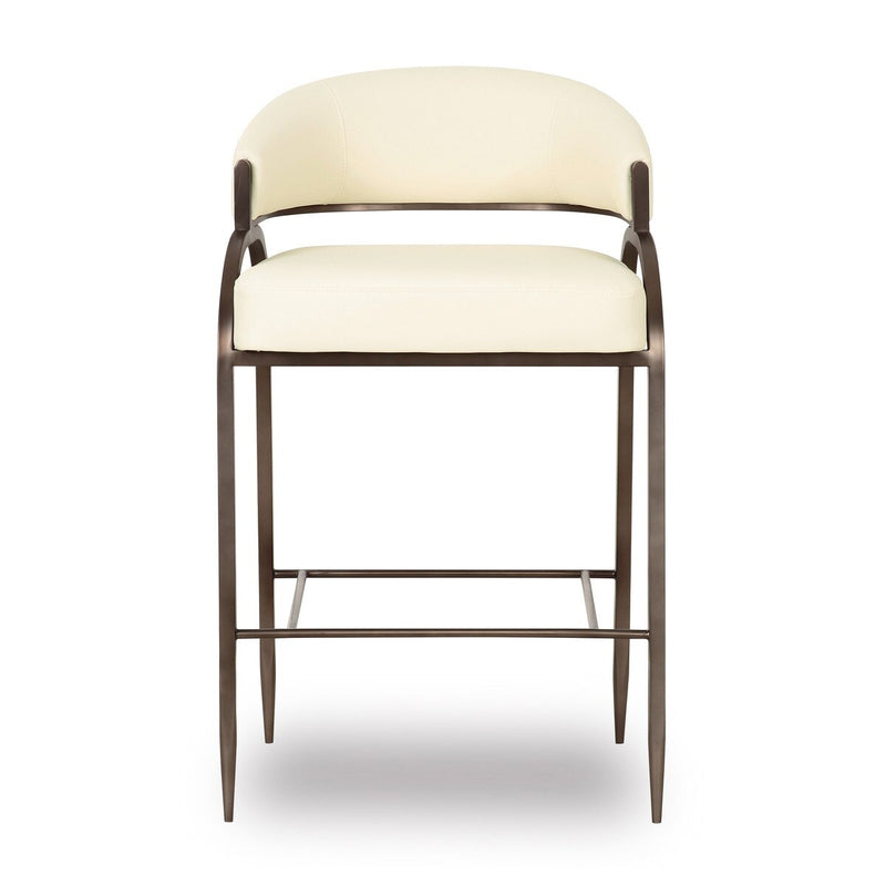 Geovanna Cream Performance Vegan Leather Counter Stool