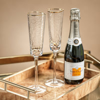 Aperitivo Triangular Champagne Flute with Gold Rim - Set of 12
