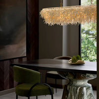 Cabo 57" Ivory Coco Shell Linear Chandelier