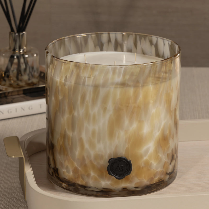 Opal Glass Five-Wick Candle Jar Light Mocha/Javanese Vetiver (Set of 2)