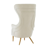 Banu Cream Velvet Wingback Chair - Luxury Living Collection