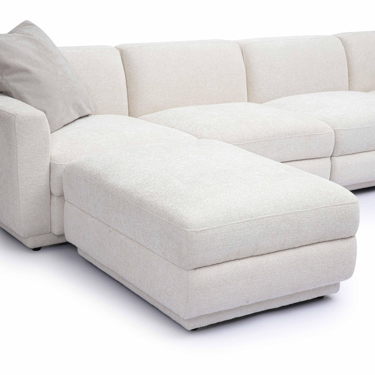 Arabella 123.6" Cream Performance Chenille Modular U-Sectional