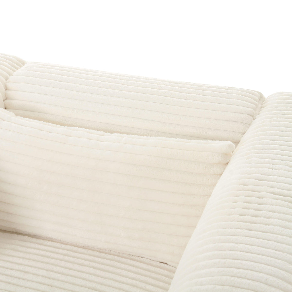 Telav 118.6” Fluffy Oversized Cream Performance Corduroy Modular Sofa