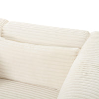 Telav 118.6” Fluffy Oversized Cream Performance Corduroy Modular Sofa