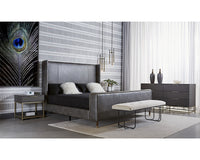 Rebel 23.5" Charcoal Grey & Gold Nightstand