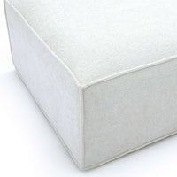 Mindy Cream Performance Chenille Basketweave Ottoman