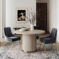 Prado Dark Grey Velvet With Gold Frame Chair - Luxury Living Collection