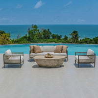 Clara White & Grey Outdoor Lounge Chair