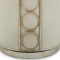 Rhumba Neutral Fabric & Burnished Silver Swivel Accent/Dining Chair