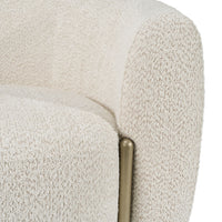 Magnolia 94.6" Modern Beige Upholstered & Antique Brass Sofa