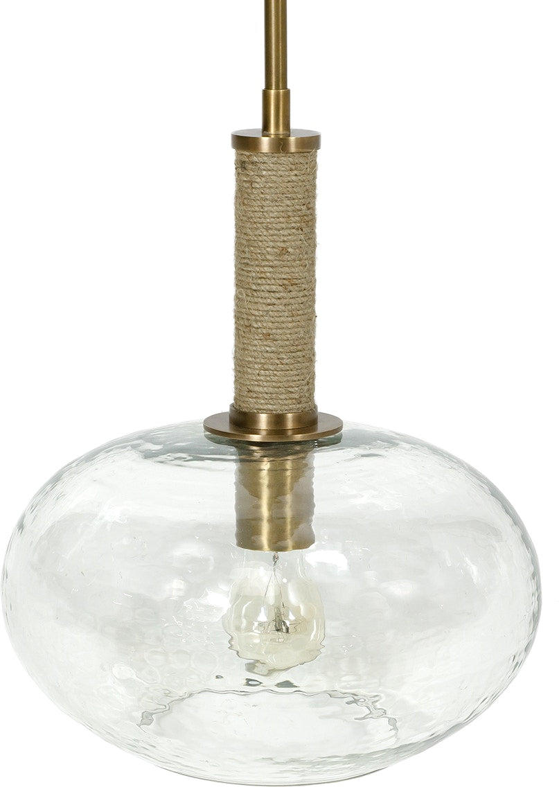 Bronson Wide Glass & Brass Pendant