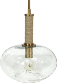 Bronson Wide Glass & Brass Pendant