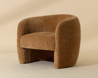 Mircea Butterscotch Plush Upholstered Curved Accent Chair