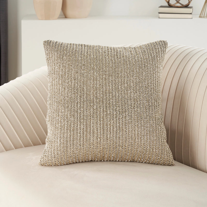 Blythe Shimmering Gold Beads Glam Throw Pillow (2 Sizes Available)