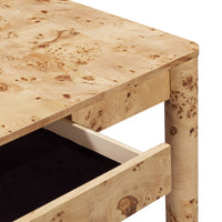 Meadow 60" Natural Burl 3 Drawer Desk