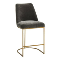 Bianca Grey Velvet  & Gold Counter Stool