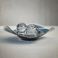 Ocean Waves Oversized Blue Glass Bowls - Set of 2 (2 Sizes Available)