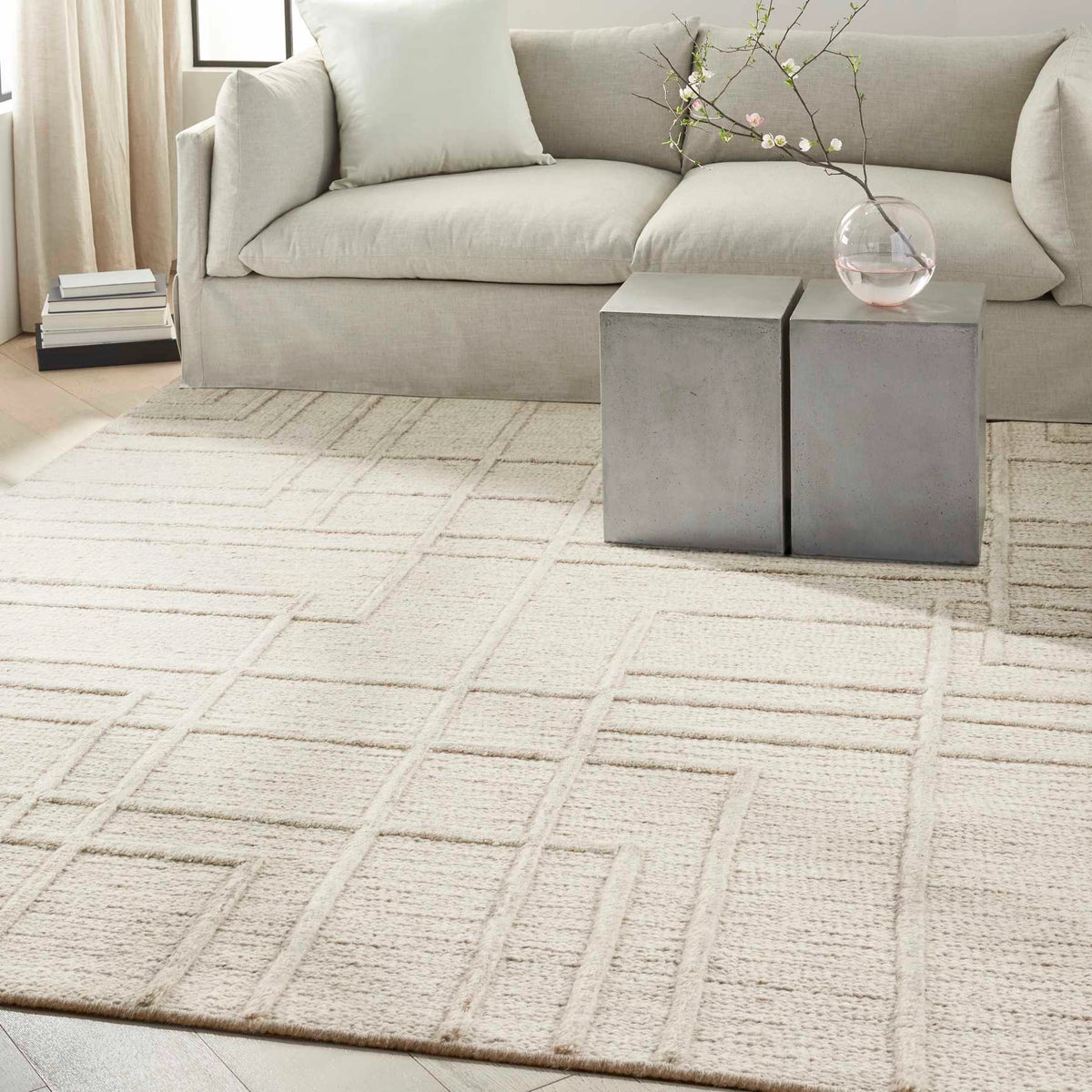 Alexandria Modern Abstract Sand Area Rug