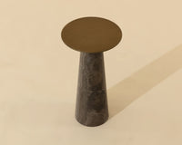 Aditi Travertine & Antique Brown/Brass Accent Table (2 Sizes Available)