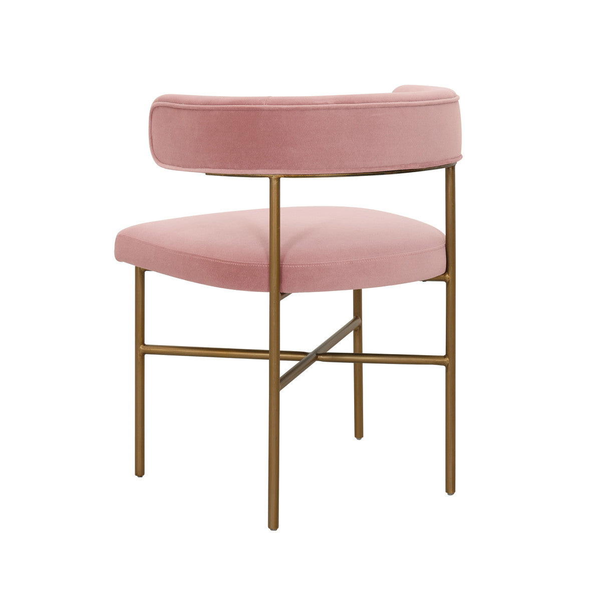 Kim Performance Blush Velvet With Gold Frame Chair - Luxury Living Collection