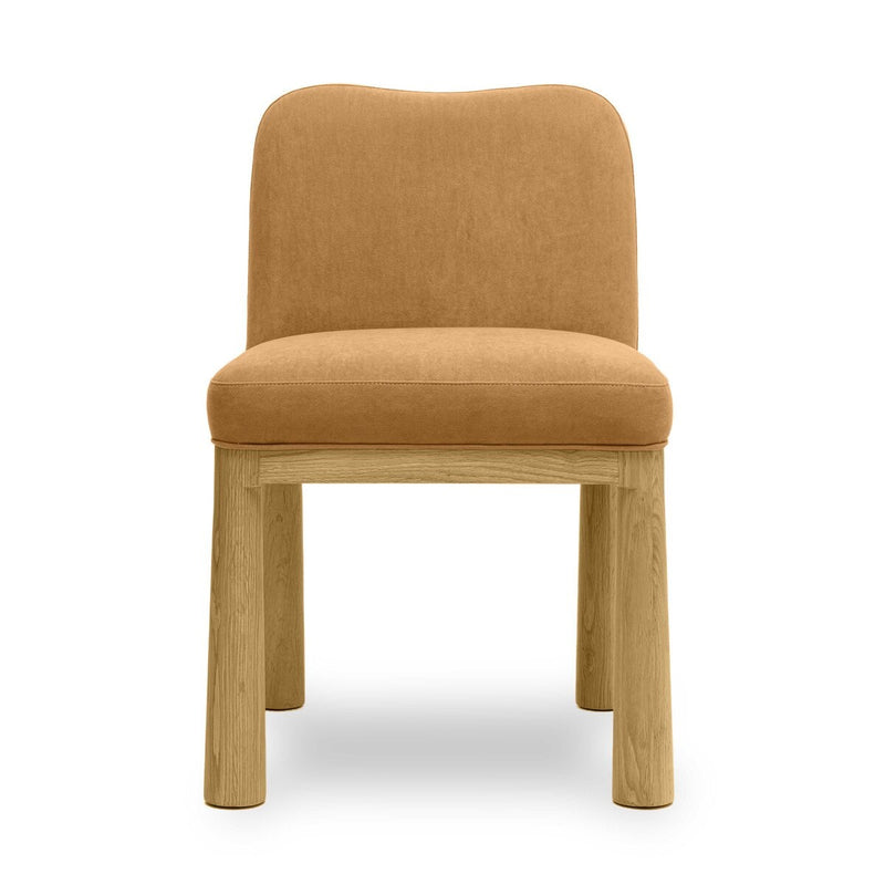 Tiara Cognac Velvet Oak Dining Chair