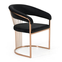 Adelpha Black Velvet and Rosegold Dining Chair