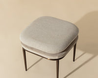Koffi Cream/Taupe & Bronze Ottoman
