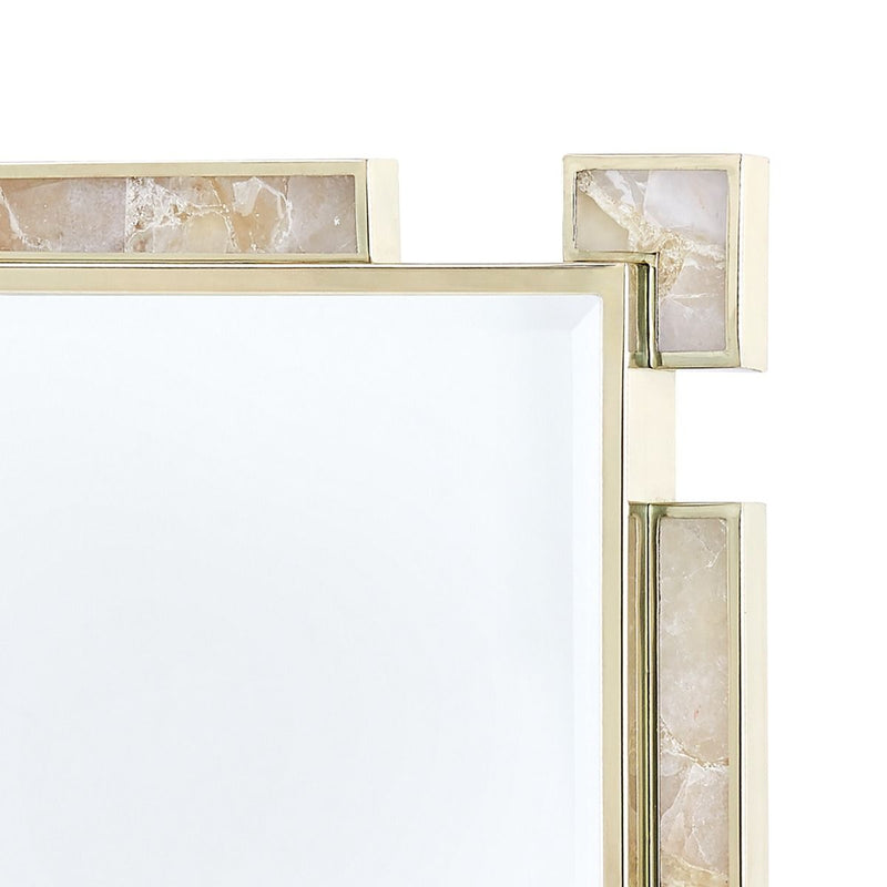 Richelle Rock Crystal & Polished Brass Mirror