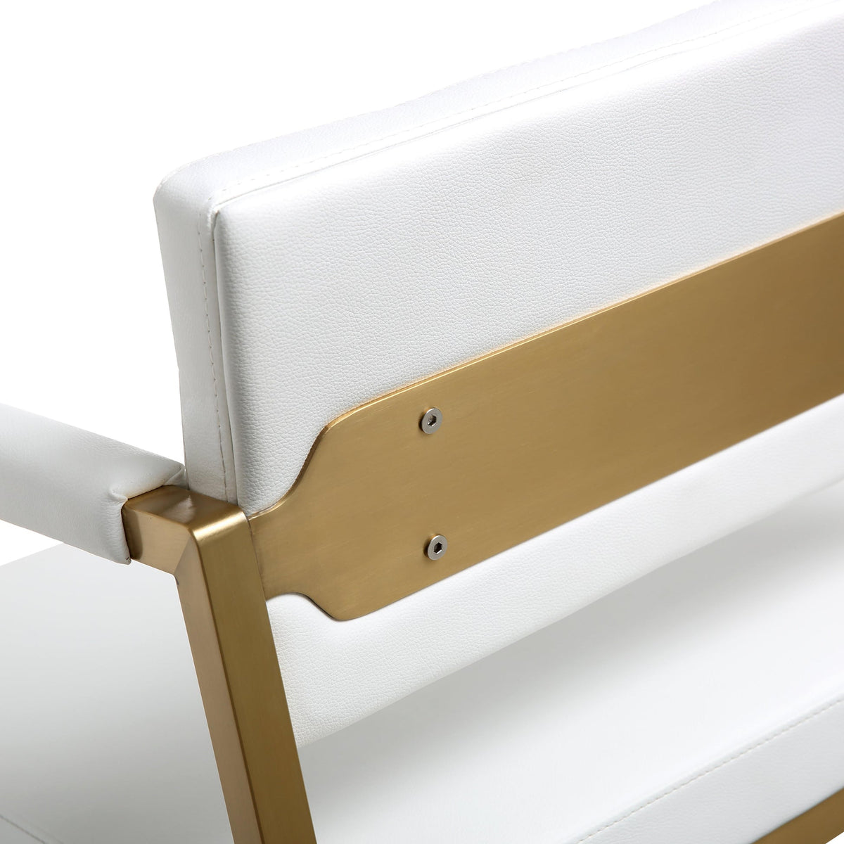 Lila White Gold Steel Faux Leather Counter Stool - Luxury Living Collection